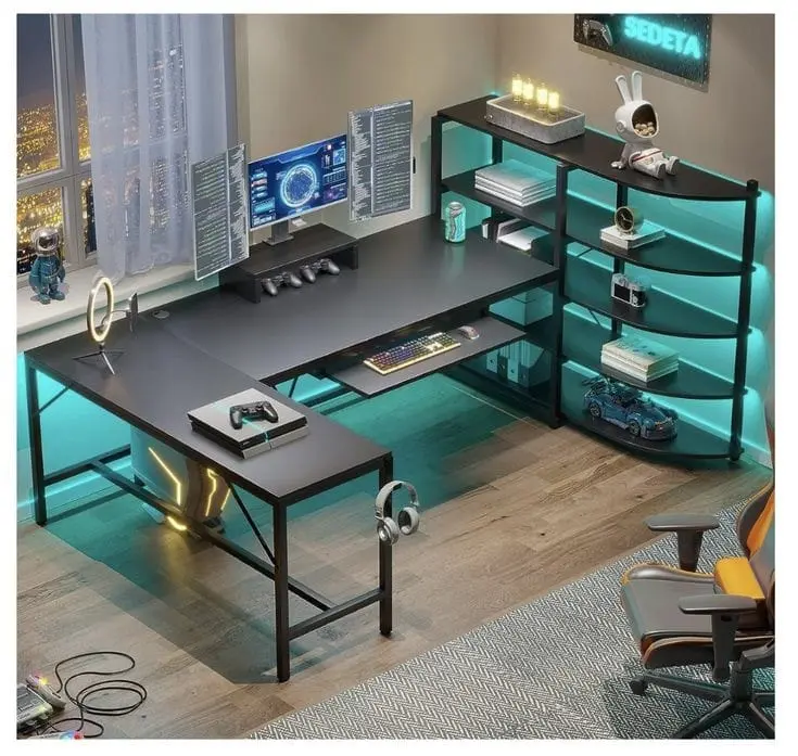 Escritorio industrial pretul (Negro)